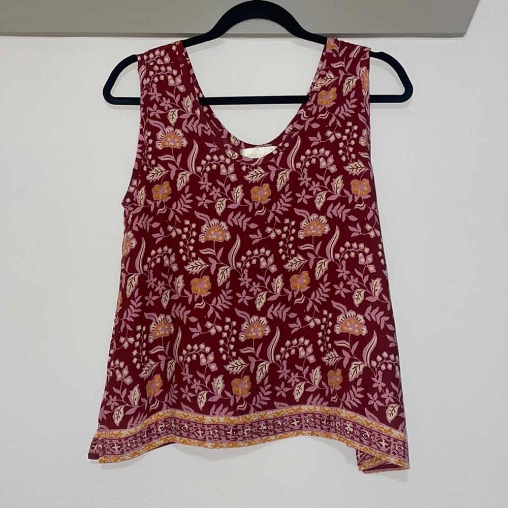 Natalie Martin Burgundy Floral Tank Top